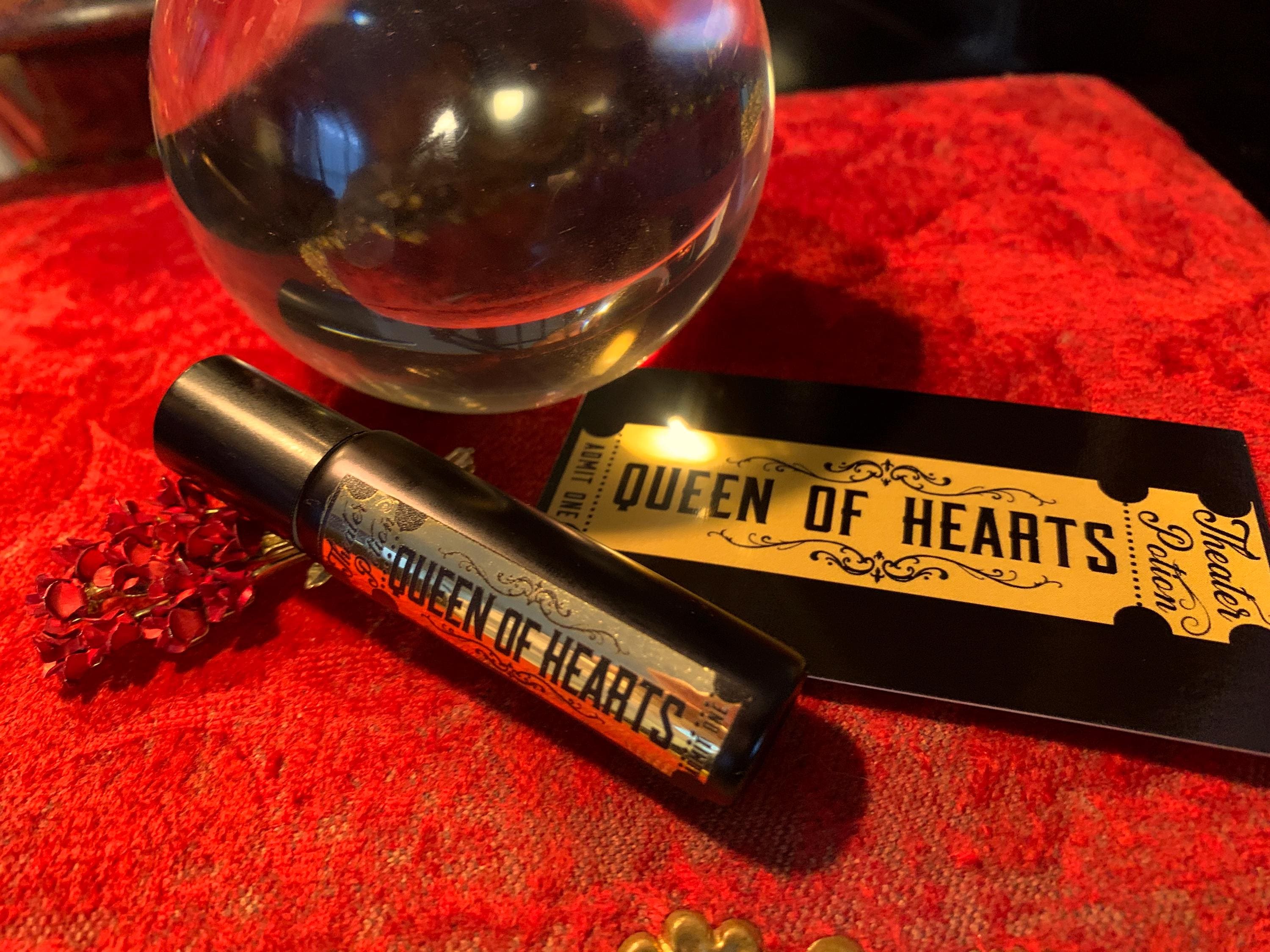 QUEEN OF HEARTS Perfume Oil | Natural Wonderland Tea Fragrance | Handcrafted Vanilla Neroli Scent | Vegan Alice Inspired | Theater Potion